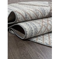 Ковер для жилой комнаты Merinos Sierra F351-OVAL-CREAM-BLUE (1.8х2.5)