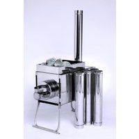 Свободностоящая печь-камин Инвент Экономка средняя (со стационарными экранами)