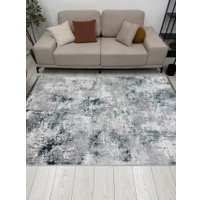 Ковер для жилой комнаты Radjab Carpet Амаль Прямоугольник 0901A (1.5x2.5, Grey/D.Green)