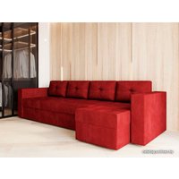 Угловой диван Настоящая мебель Константин Long (правый, н.п.б., вельвет, красный)