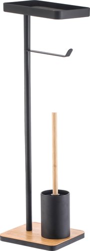 Держатель для туалетной бумаги и ершика FORA Bamboo Style FOR-ST-01BL (черный)