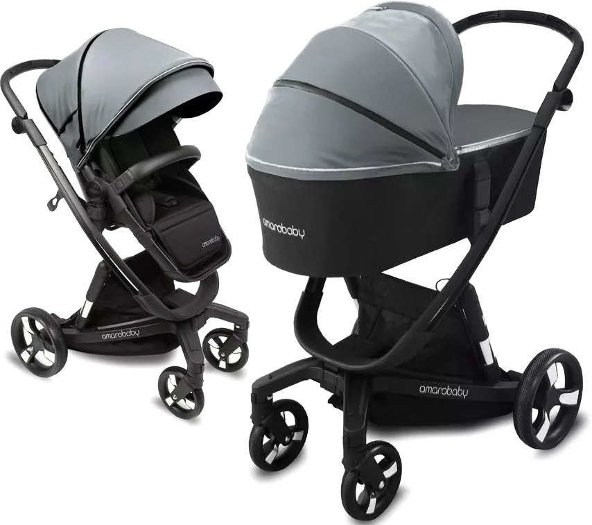 

Универсальная коляска Amarobaby Tutum (2 в 1, серый)