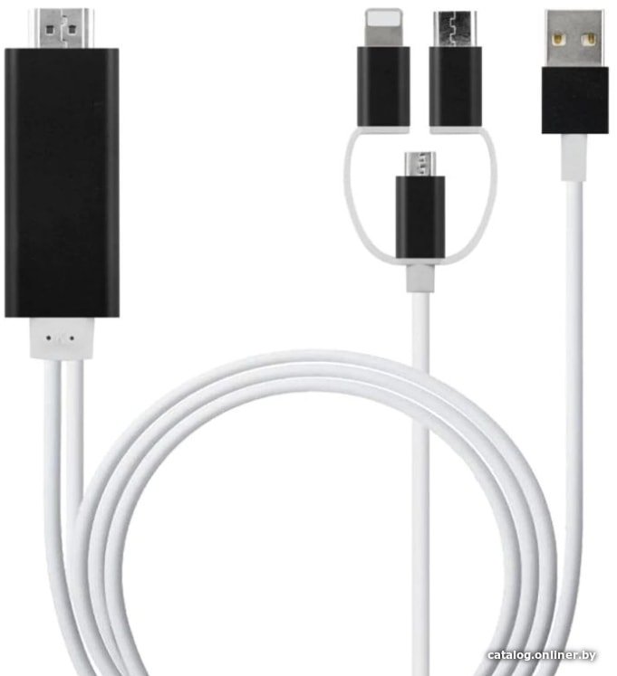 Кабель USBTOP HDMI-MicroUSB/USB-C/Lightning 1.8 м