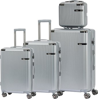 Комплект чемоданов Homa 4CHMD-GR (3шт, серебряный)