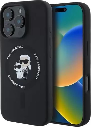 

Чехол для телефона Lagerfeld Liquid Silicone NFT Karl & Choupette (MagSafe) для iPhone 16 Pro Max KLHMP16XSCMKCRHK