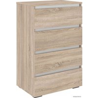 Комод Кортекс-мебель Бари 60 4ш (дуб сонома/дуб сонома/белый)