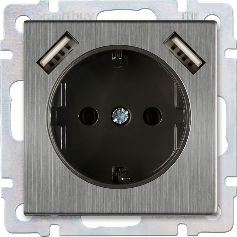 Розетка SmartBuy Нептун SBE-05gn-16-S1-USB