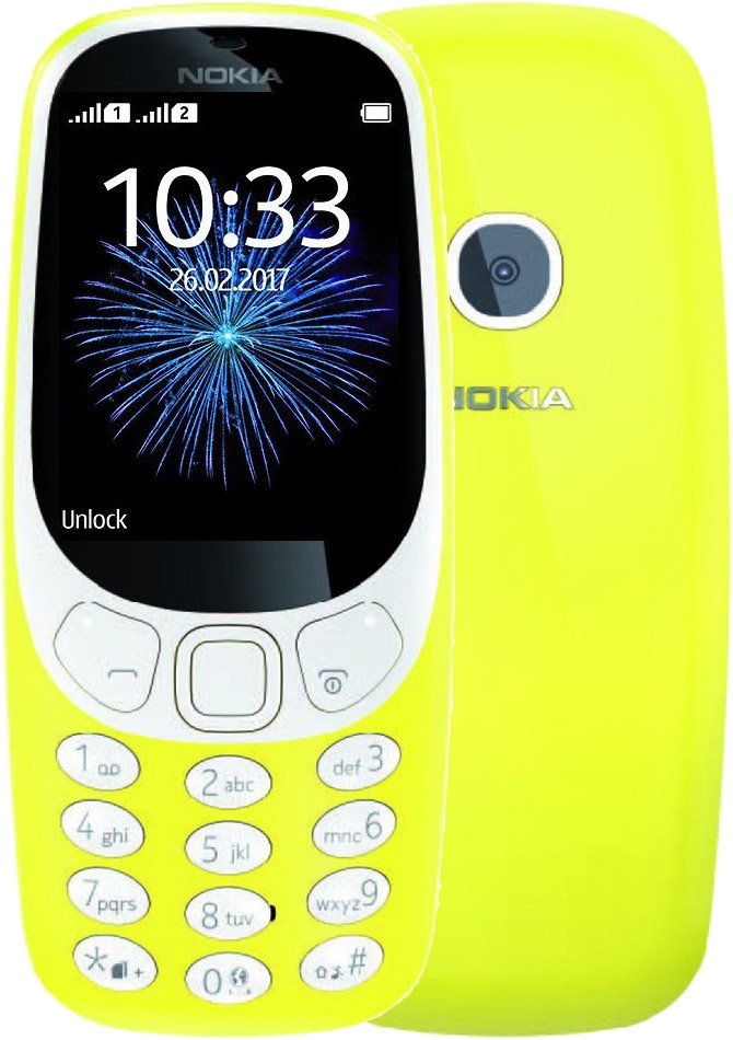 

Кнопочный телефон Nokia 3310 Dual SIM (желтый)