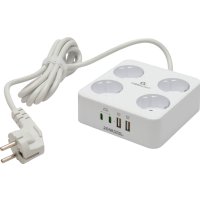 Сетевой фильтр Cablexpert PLT-4-C2U2-W-2