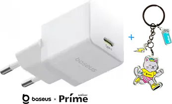 

Сетевое зарядное Baseus Palm Fast Charger 1C 30W EU P10111605213-00 (белый) + брендированный брелок Baseus