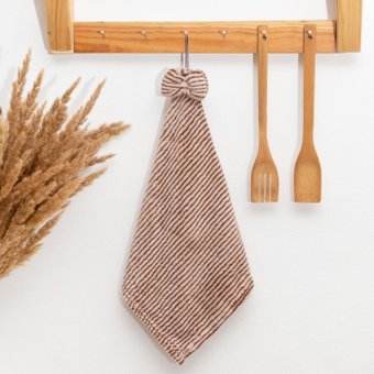 Полотенце Доляна Бантик 7626814 (бежевый)