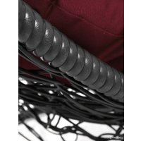 Кресло M-Group Кокос на подставке 11590302 (серый ротанг/бордовая подушка)