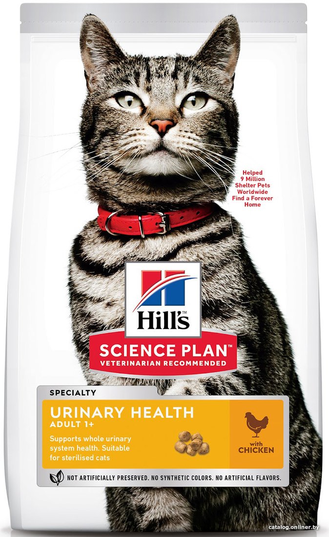 Сухой корм для кошек Hill's Science Plan Feline Adult Urinary Sterilised Chicken для взрослых кошек, склонных к мочекаменной болезни, с курицей 1.5 кг
