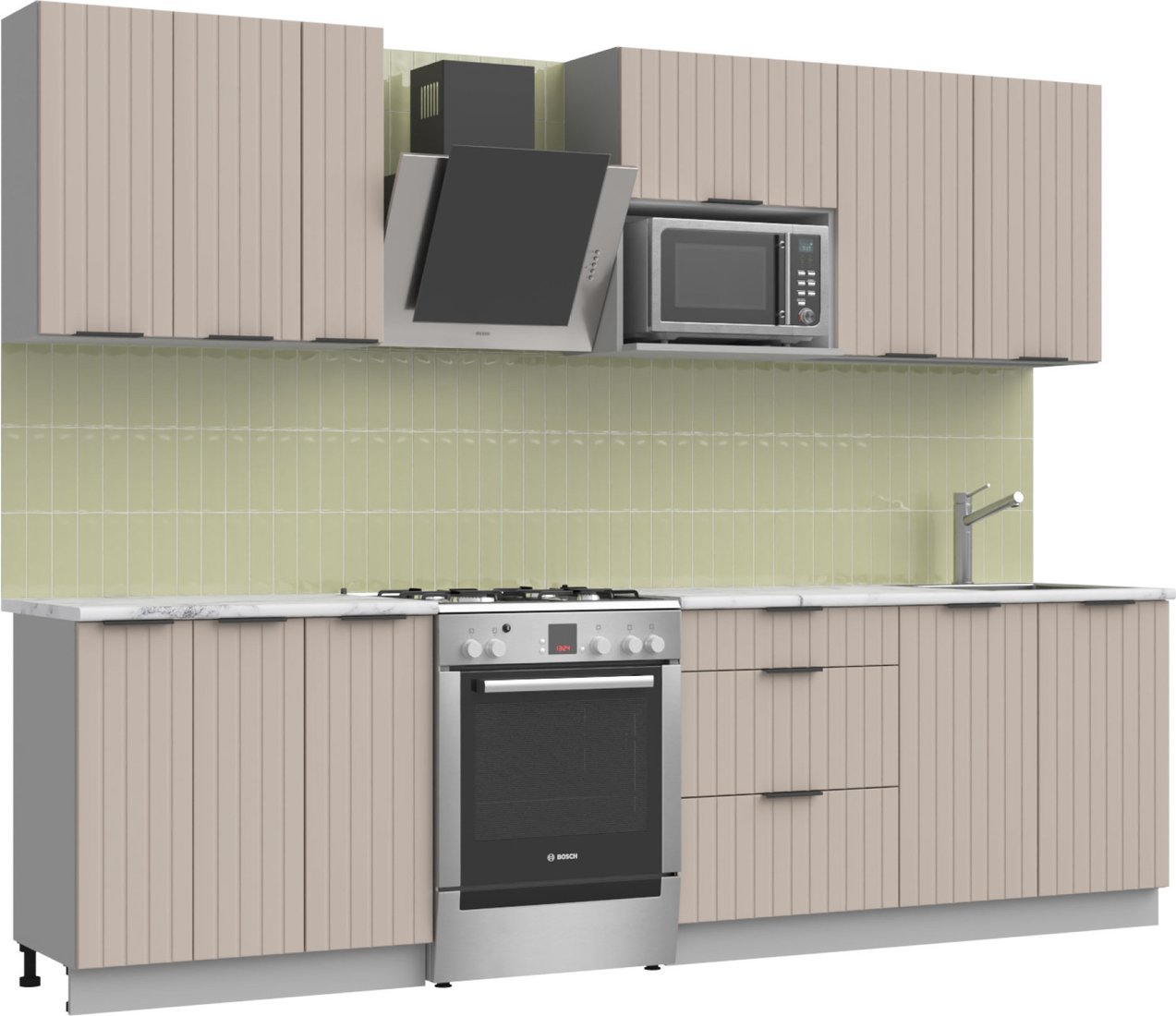 

Готовая кухня Arvento АНТА-плюс 2.2м (капучино)