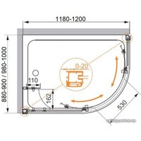 Душевой уголок Cezares Anima-W-RH-2-120/100-C-Cr-L