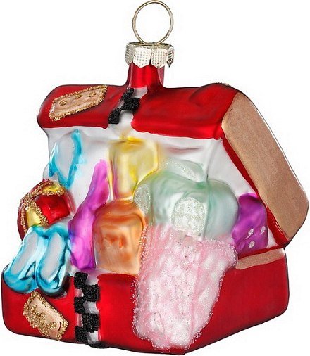 

Елочная игрушка Inge's Christmas Figural Glass Ornaments. Открытый чемодан 64912H120