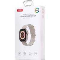 Умные часы XO M9 Ultra (серебристый, с серым силиконовым ремешком)