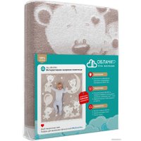 Полотенце Нордтекс Облачко Дружба мишек МХ42 100x100 (бежевый тауп/белый)