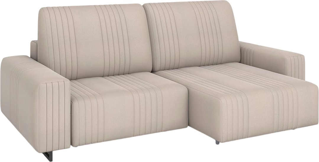 

Угловой диван Rivalli Уолтер ШП 1000 + оттоманка (Angora N Beige/черный муар)