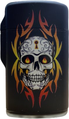 

Зажигалка Bruno Jet Rubberized (тату, красный череп)