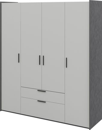 Шкаф распашной Elva Эссен NEM04HP-4D2S-2040/610/2310 (29) (металл бруклин/лунный камень)