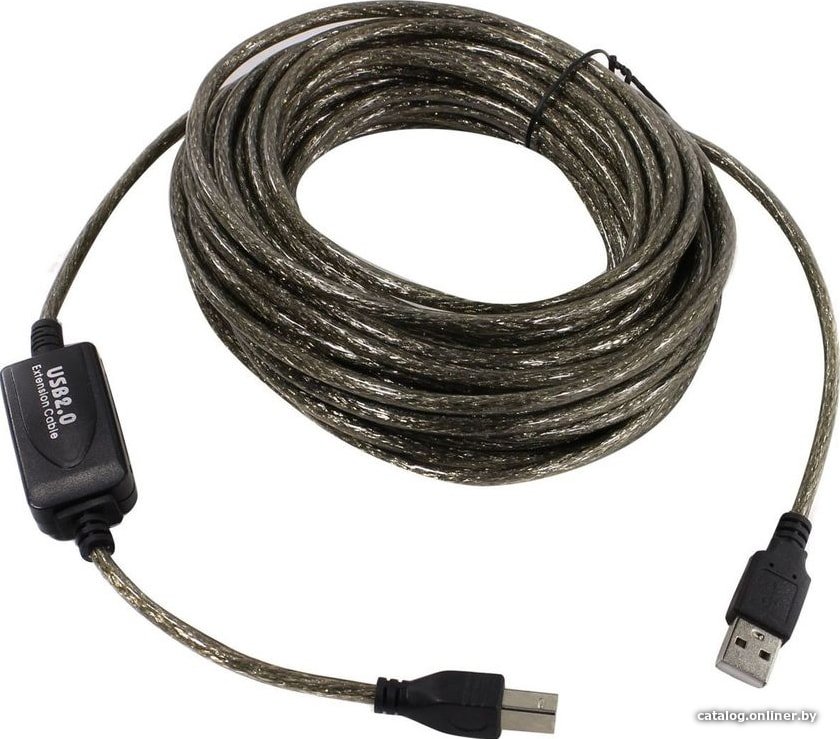 Кабель USBTOP USB2.0 - USB-B активный, с усилителем, 20 метров