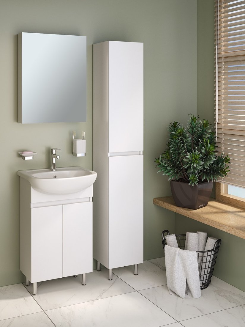 

Runo Тумба с умывальником Лада 60 + Уют 60 (напольная, белый)