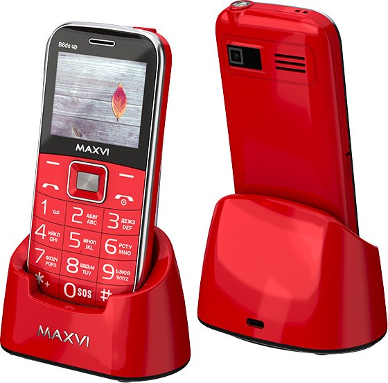 

Кнопочный телефон Maxvi B6ds up (красный)