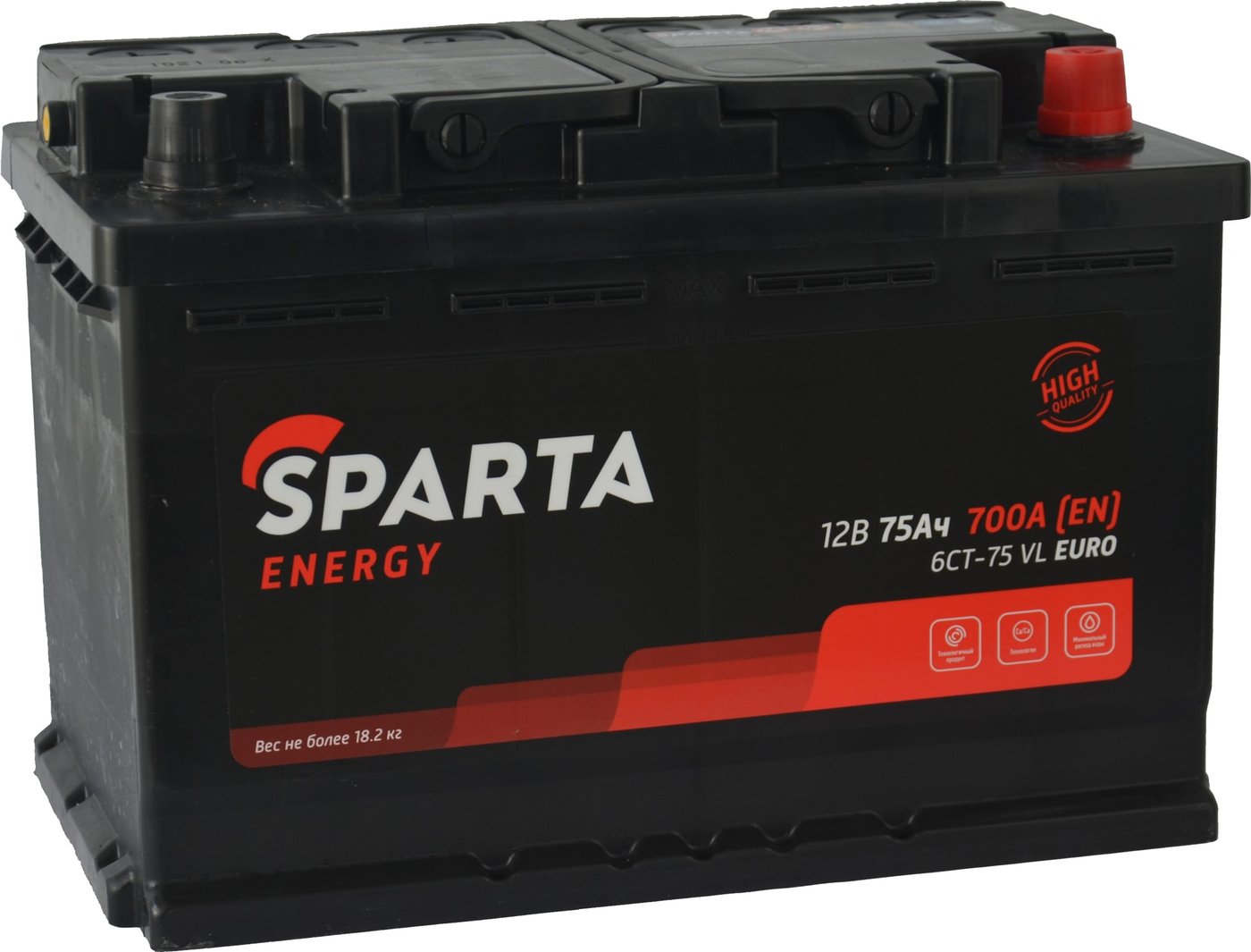 

Автомобильный аккумулятор Sparta Energy 6CT-75 VL Euro (75 А·ч)