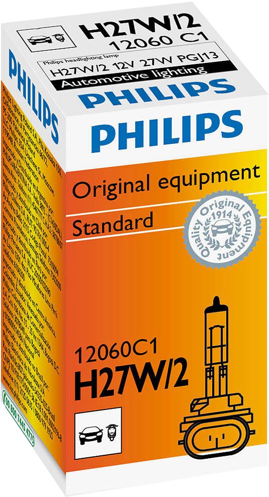 

Галогенная лампа Philips H27W/2 Standart 1шт [12060C1]