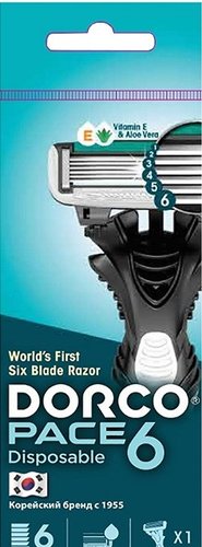 Бритвенный станок Dorco Pace 6 плавающая головка, увлажняющая полоса (1 шт)