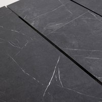 Кухонный стол Аврора Дрезден 130-161.5x80 (камень черный/черный)