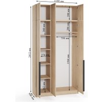 Шкаф распашной Soma Lord Black 3-х створчатый 120x240 (дуб сонома)