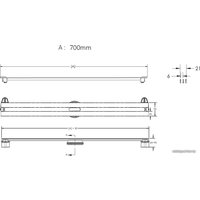 Трап/канал Berges Wasserhaus Super Slim 700 (матовый хром)