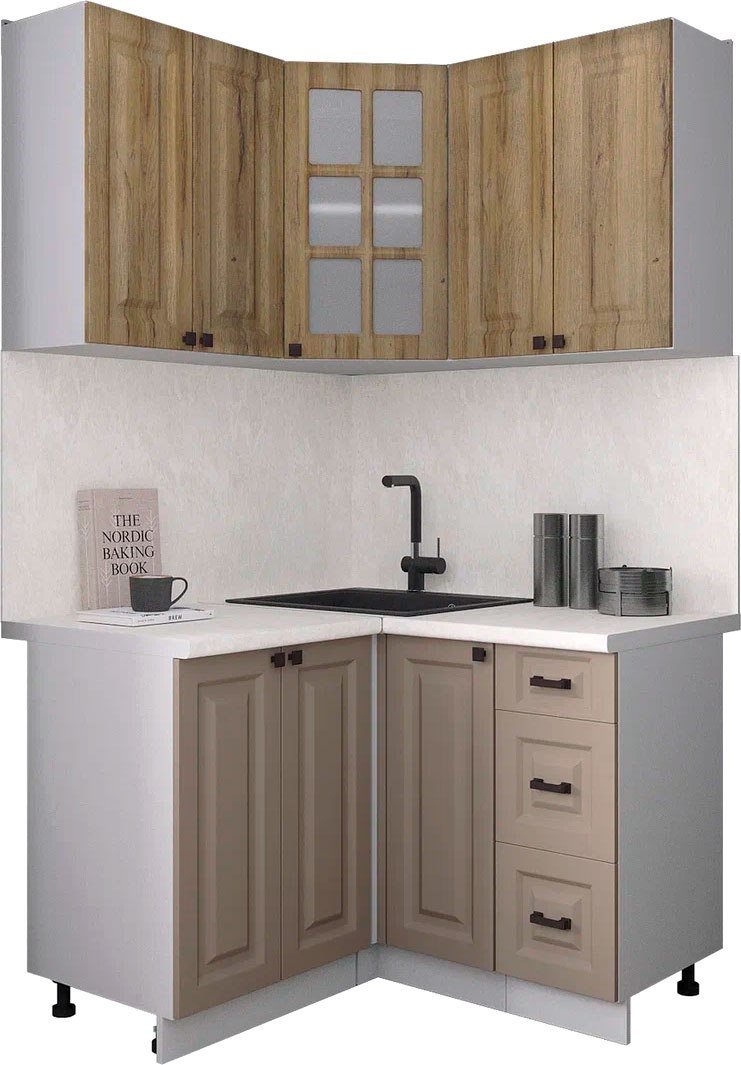 

Готовая кухня Интерлиния Мила Деко 1.2x1.2 (луна/дуб вотан/опал светлый)