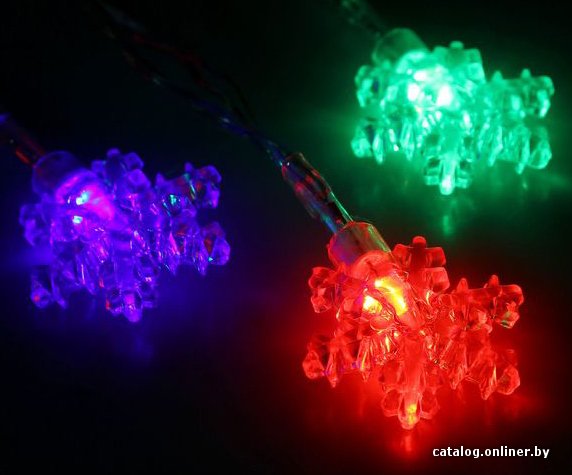 Светодиодная гирлянда Luazon Метраж Снежинки малые Led-20 (3 м, мульти) [1080365]