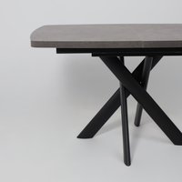 Кухонный стол Мамадома Leonel-130 раздвижной 130-165х85 (дымчатая керамика/черный) в Гомеле