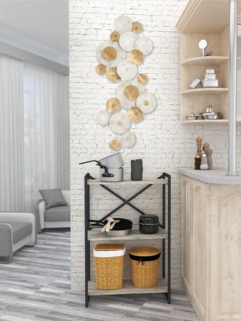 Стеллаж Metall-Zavod Gutta 106x69x34x3 (патина/черный)