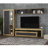 Антресоль Интерлиния Loft-7 Гостиная-3 (дуб золотой/антрацит)