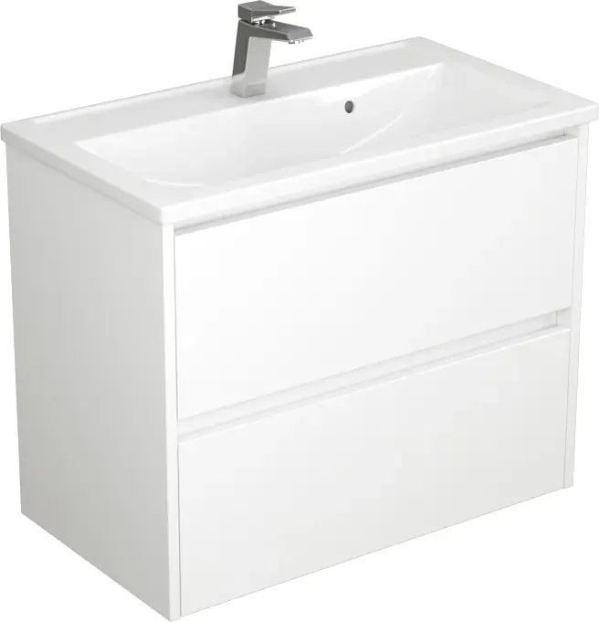 Uncoria Тумба с умывальником Тронто 70 + Paola Mario 70 (белый)