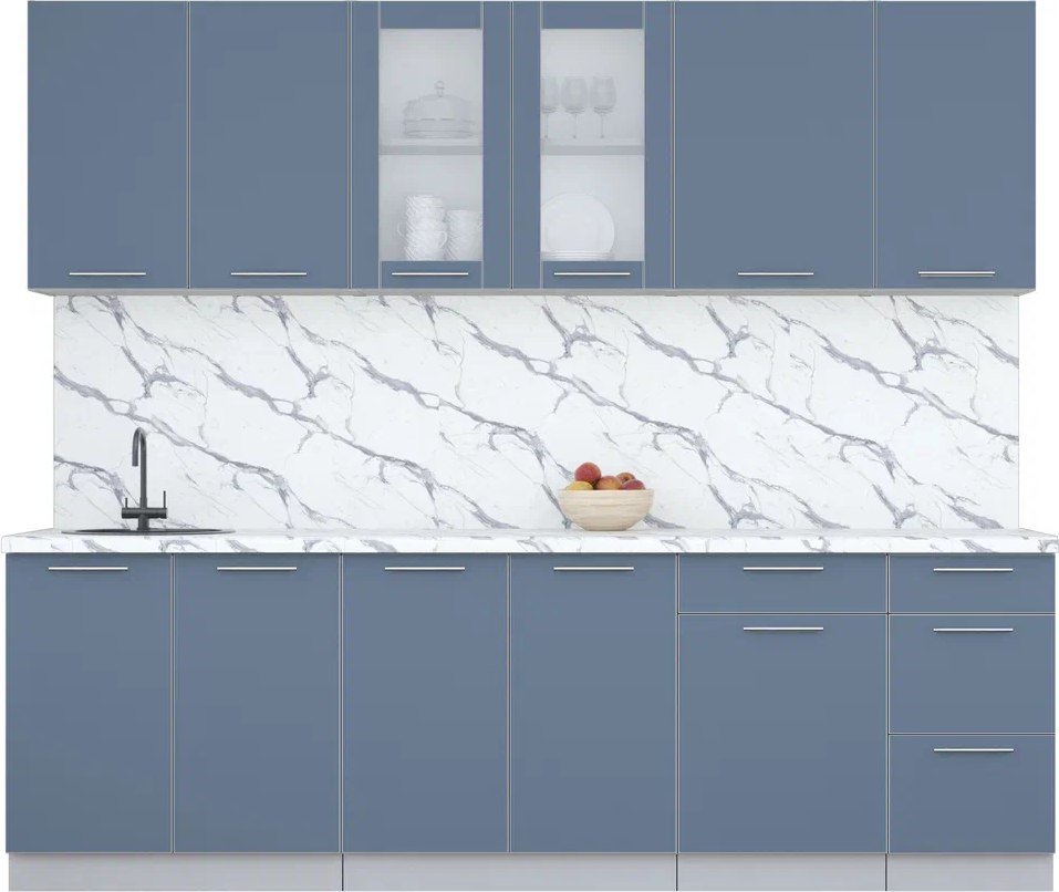 

Кухонный модуль Интерлиния Мила Пластик 2.5 Б (арктический/арктический/белый гранит)