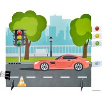 Конструктор PinLab Электроника на бумаге 203 Светофор, Огни большого города