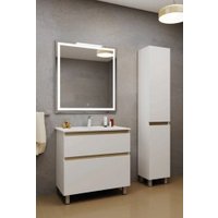  Uncoria Тумба с умывальником Ариль 85 + Kirovit Оскар 85 (белый)