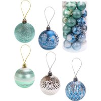 Елочная игрушка Miland Праздник в голубых оттенках НУ-4203 (30шт, 6см)