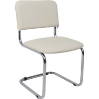 Офисный стул AksHome Славия (искусственная кожа, кремовый/хром) в Гомеле