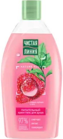 Чистая линия Гель для душа Питательный Сладкая клубника и мята 750 мл