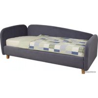 Кровать-тахта DiArt Альба 0.9 левая (велюр Ultra grafit/ножки светлые)