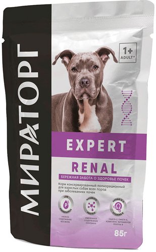 Сухой корм для собак Мираторг Winner Expert Renal Бережная забота о здоровье почек 85 г