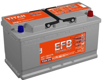 Автомобильный аккумулятор Titan EFB R+ (100 А·ч)