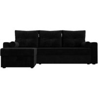 Угловой диван Лига диванов Верона лайт левый (велюр черный)